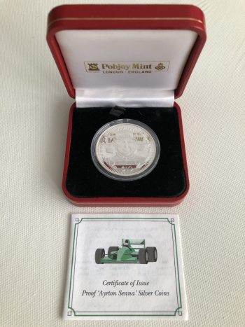 Ayrton Senna $10 Silver Commemorative Coin 1996 F1 Republic Of Liberia Minted by POBJOY - Image 2
