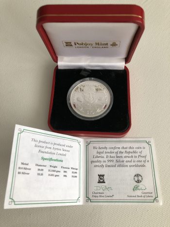 Ayrton Senna $10 Silver Commemorative Coin 1996 F1 Republic Of Liberia Minted by POBJOY - Image 3