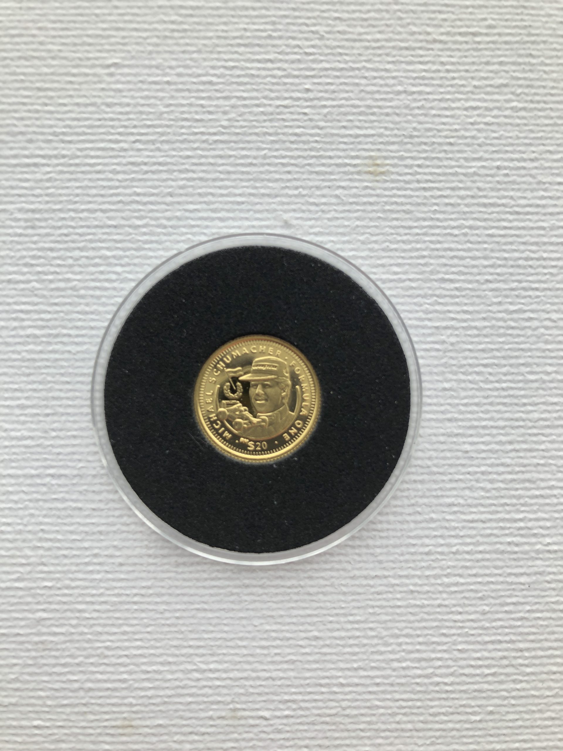 Michael Schumacher $20 Gold Commemorative Coin 1992 F1 Republic Of Liberia 1.25g