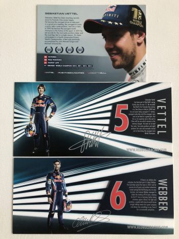 Set of 3 Red Bull Racing Driver Cards / Post Cards