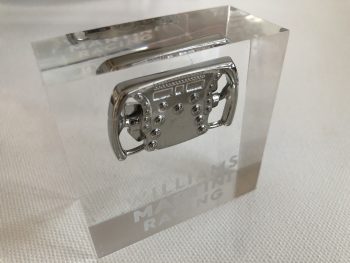 Genuine Williams Martini Racing Miniature Steering Wheel in Perspex