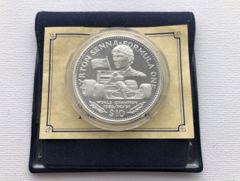 Ayrton Senna $10 Silver Commemorative Coin 1992 F1 Republic Of Liberia with COA - Image 3