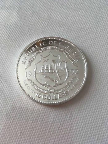 Gehard Berger $10 Silver Commemorative Coin 1992 F1 Republic Of Liberia + COA - Image 2