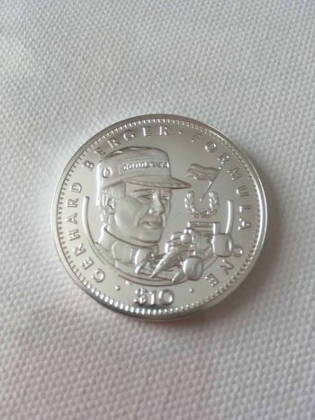 Gehard Berger $10 Silver Commemorative Coin 1992 F1 Republic Of Liberia + COA