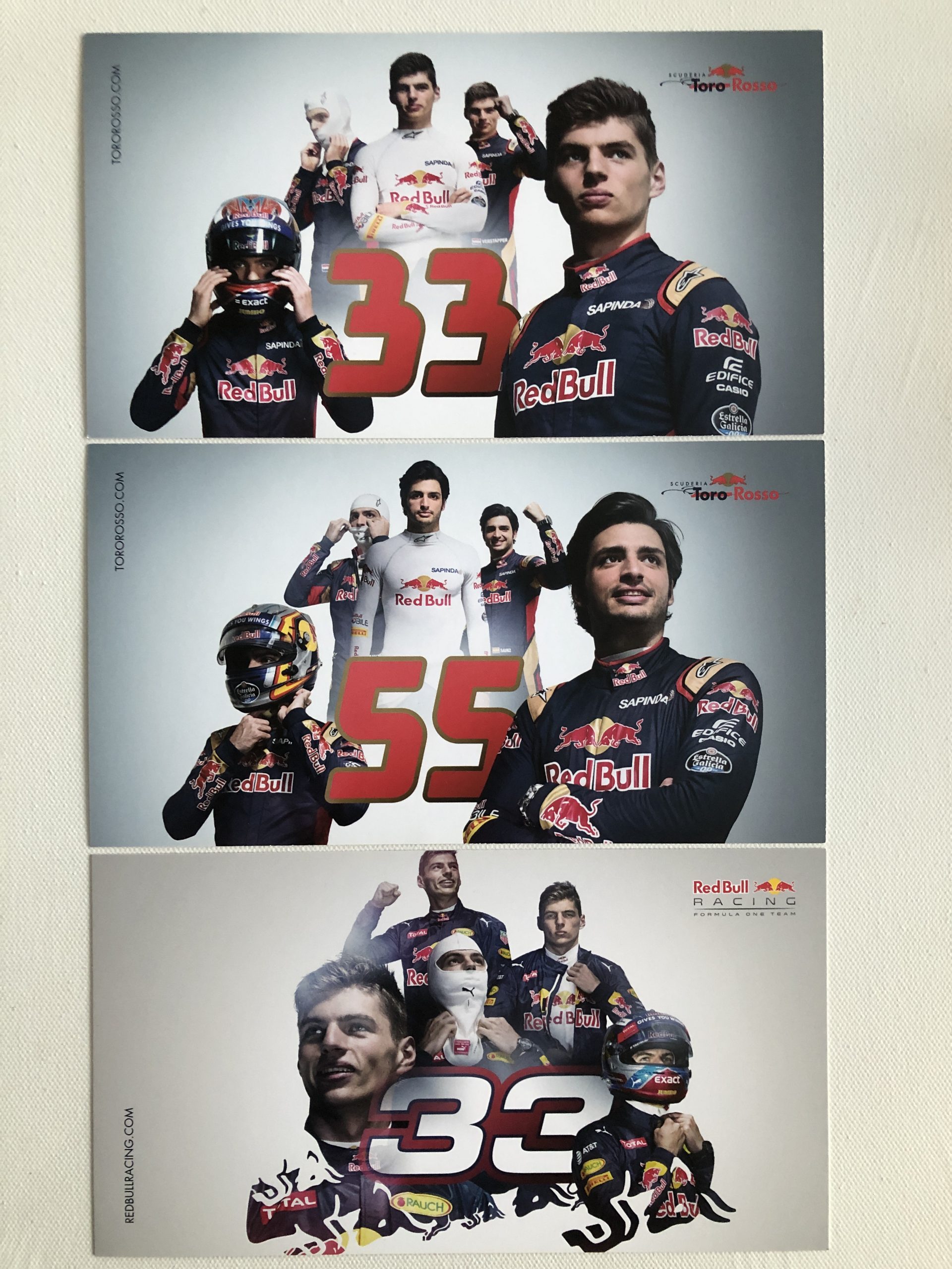 Set Of 3 Red Bull Racing Toro Rosso Driver Cards Post Cards Classictrax Co Uk
