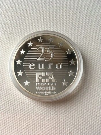 Rare 1997 Jacques Villeneuve Commemorative 25 Euro Silver Coin F1 With COA - Image 2