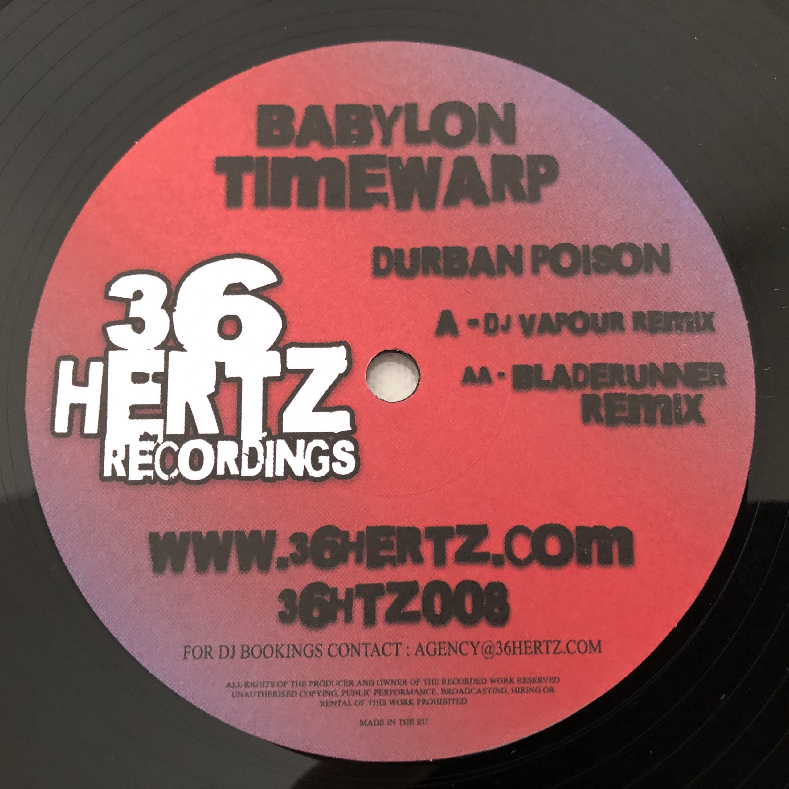 Babylon Timewarp - Durban Poison (DJ Vapour / Bladerunner Remixes) (12")