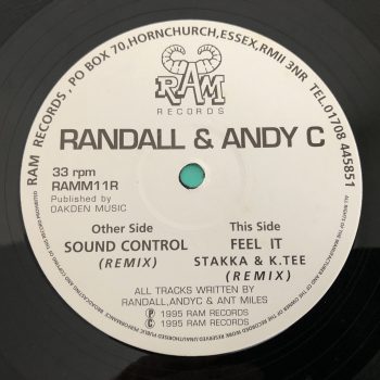 Randall & Andy C - Sound Control (Remix) / Feel It (Stakka & K.Tee Remix) (12")