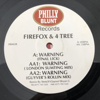 Firefox & 4 Tree - Warning (Remixes) (12")