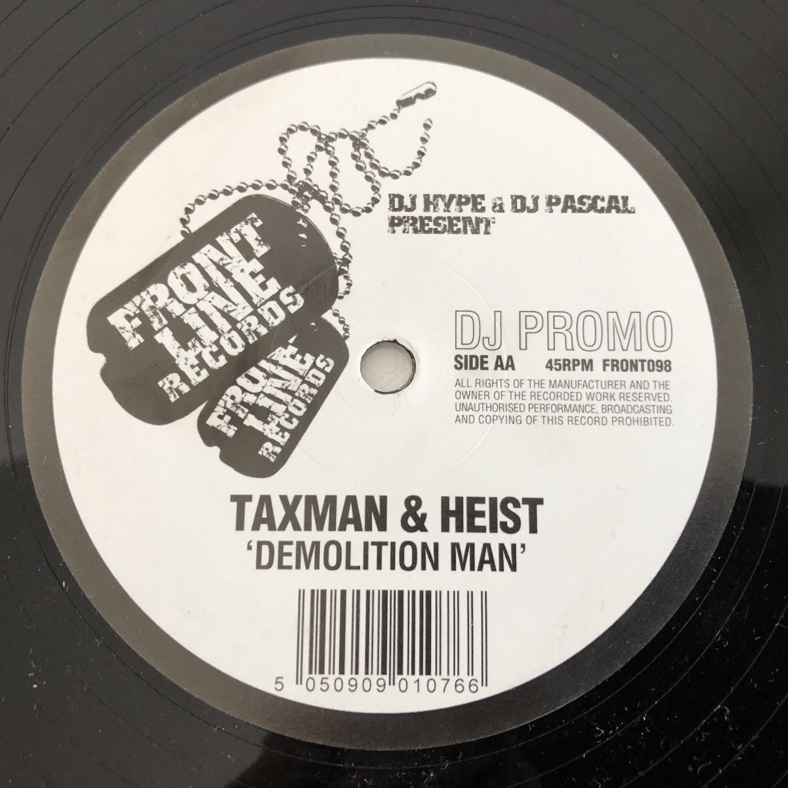 DJ Hype & DJ Pascal Presents Taxman & Heist - Iced / Demolition Man (12", Promo) - Image 2