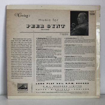 Grieg - Sir Thomas Beecham, Bart. CH, Royal Philharmonic Orchestra, Beecham Choral Society With Ilse Hollweg - Music For Peer Gynt (LP, Mono, Red) - Image 2