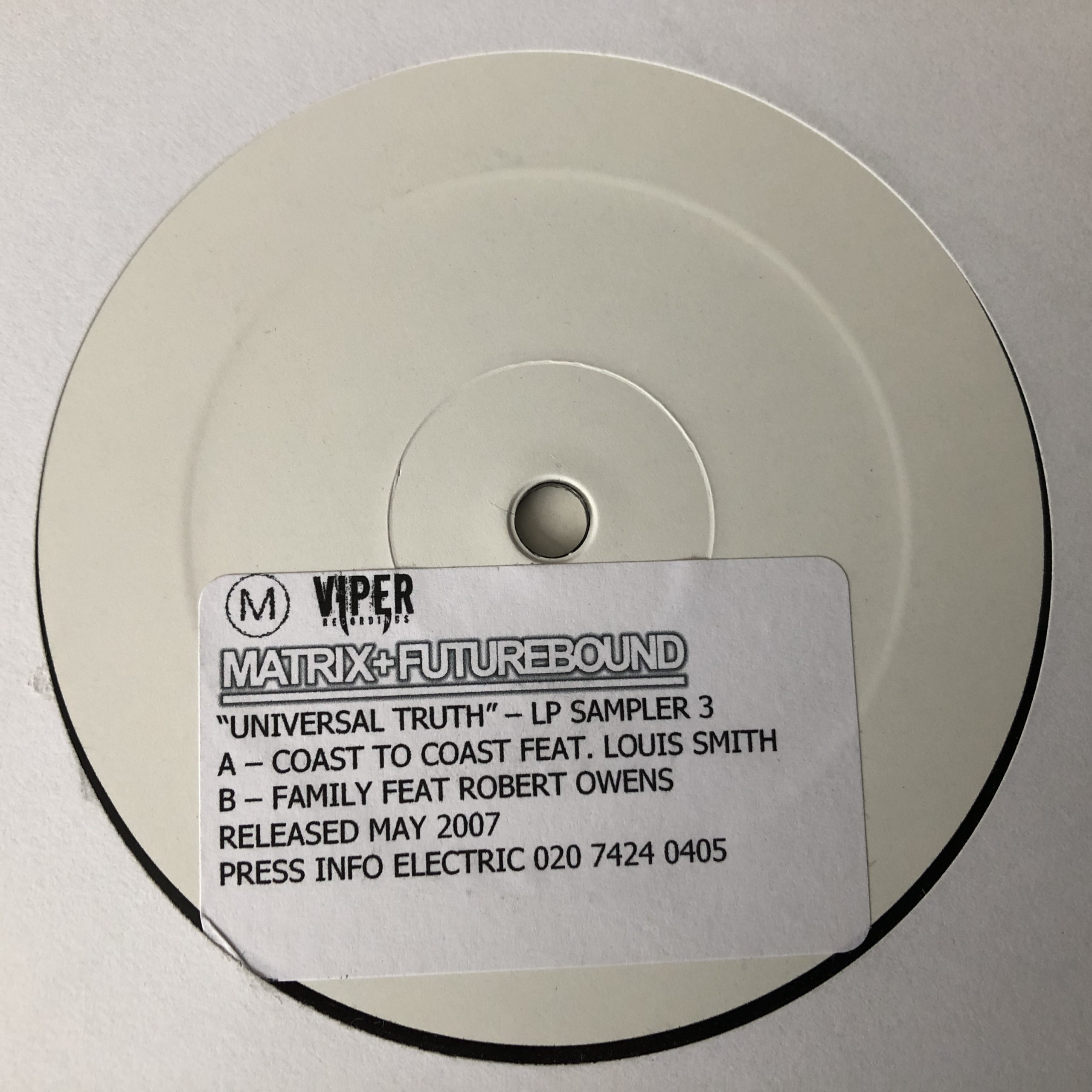 Matrix+Futurebound - Universal Truth Album Sampler Part Three (12", Promo, Smplr, W/Lbl)