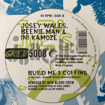 Josey Wales, Beenie Man & Ini Kamoze - Jungle & Western Cowboy Style / Build Me 3 Coffins (New Blood Crew Remixes) (12") - Image 3