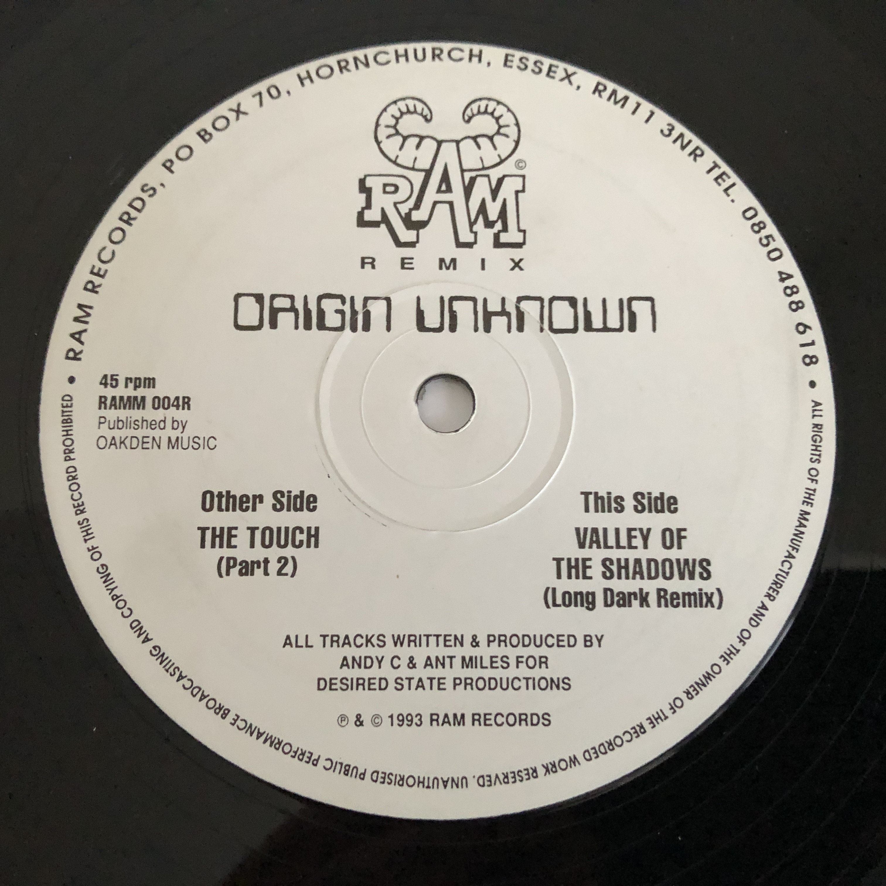 Origin Unknown The Touch / Valley Of The Shadows (Remixes) (12