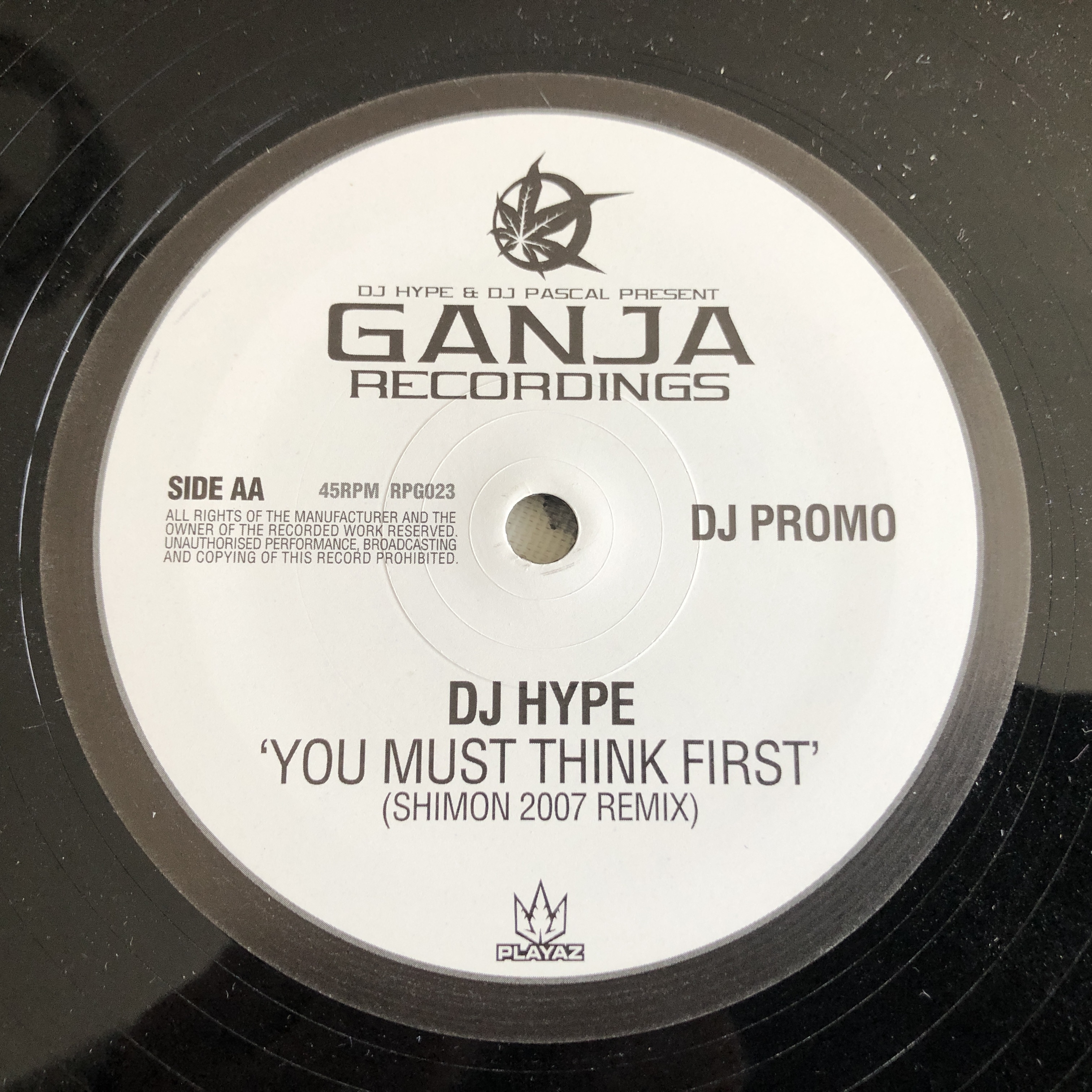 DJ Hype - Only One Life (Crystal Clear Remix) / You Must Think First (Shimon 2007 Remix) (12", Promo) - Image 2