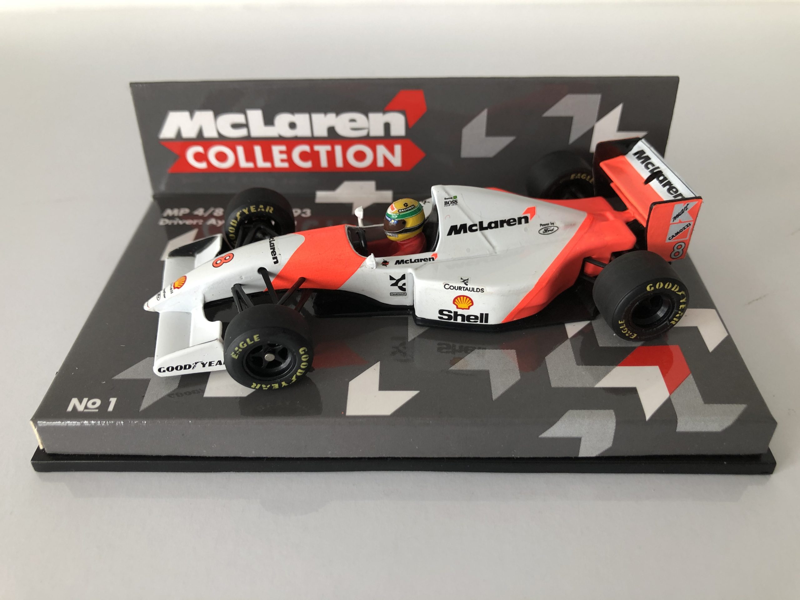 1993 Ayrton Senna McLaren MP4/8 Ford - Minichamps - 1:43 Scale