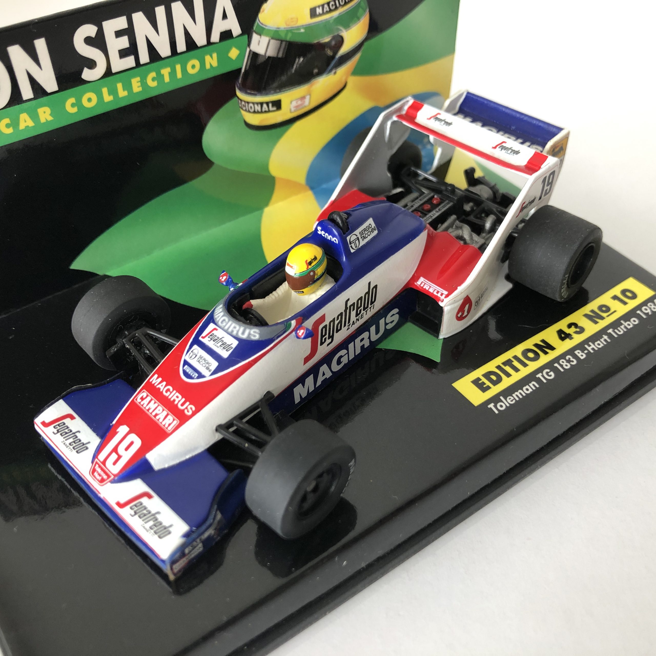 Campeones en miniatura 1/43 Ayrton Senna Toleman Tg 183 B-Hart turbo 1984 F1 automóvil de fundición 