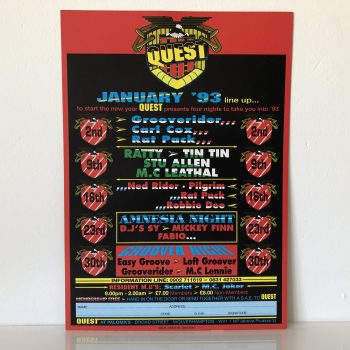 Rare Quest Wolverhampton Broad Street January 1993 Rave Flyer - Image 2