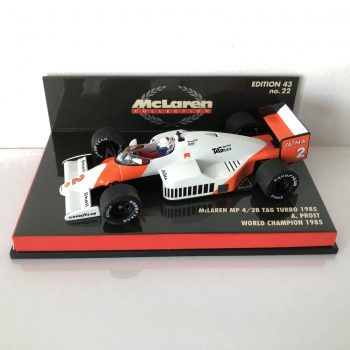 1985 Alain Prost McLaren Tag Turbo MP4/2B Minichamps 1:43 Scale (World Champion) - Image 2