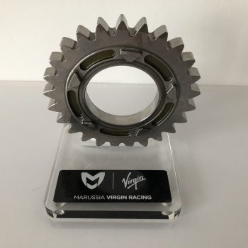 Marussia Virgin Racing Gearbox Cog with Acrylic Stand and Branded Presentation Box - Image 2