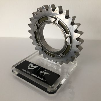 Marussia Virgin Racing Gearbox Cog with Acrylic Stand and Branded Presentation Box