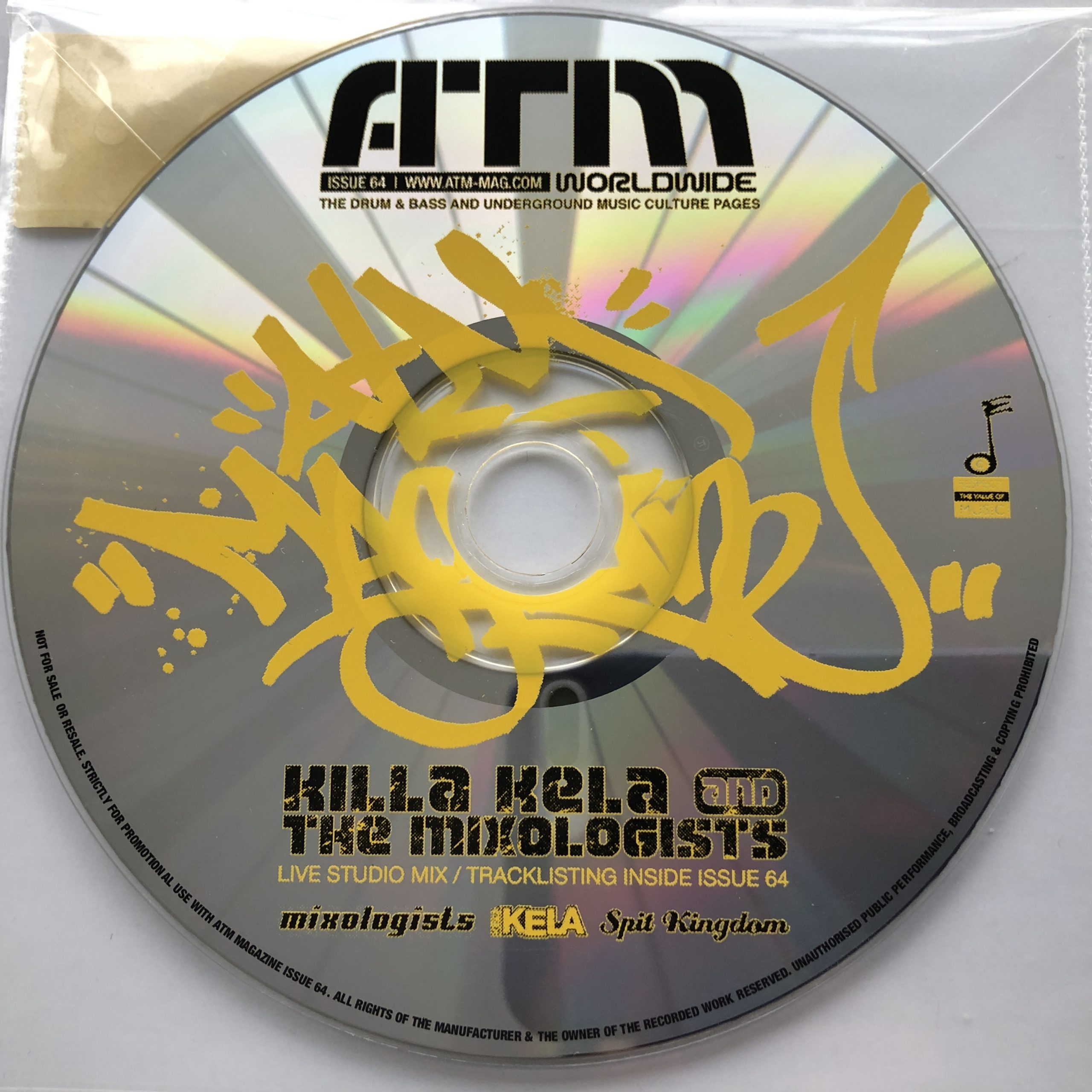 Killa Kela and The Mixologists ATM Worldwide Issue 64 Live Studio Mix  (CD, Mixed, Promo)