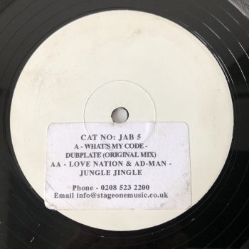 Wots My Code / Love Nation & Ad-Man - Dubplate / Jungle Jingle (12", W/Lbl, Sti)