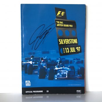 1997 British Grand Prix Race Programme Hand Signed By David Coulthard + Race Card