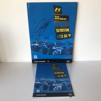 1997 British Grand Prix Race Programme Hand Signed By David Coulthard + Race Card - Image 3