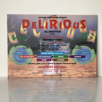 Delirious - Rhythm Station in Aldershot - December 28th 1993 - Vintage Rave Flyer - Image 2