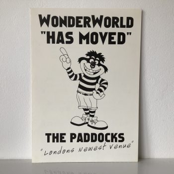 Wonderworld - The Paddocks - 20th November 1992 - Vintage Rave Flyer