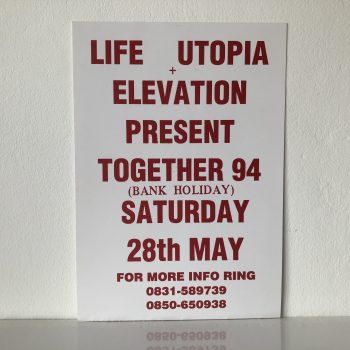 Life Utopia + Elevation - Together 94 - Saturday 28th May 1994 - Vintage Rave Flyer