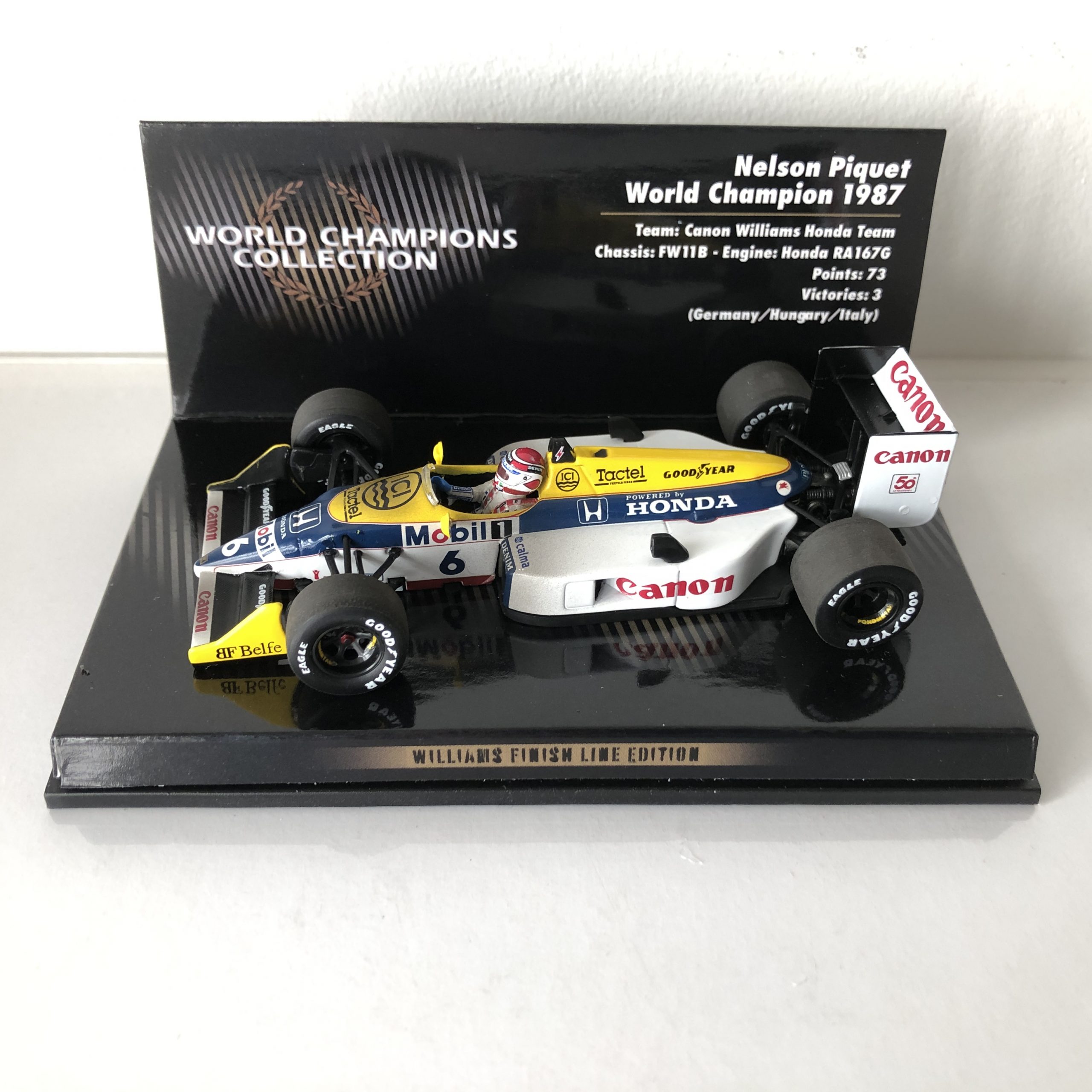 Minichamps 1:43 – Williams FW11B Honda, Nelson Piquet, Campione Del Mondo 1987, Nuovo