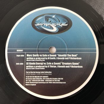 Marc Smith vs Safe n Sound / DJ Kevin Energy vs Safe n Sound - Identify The Beat / Creators Game (12")