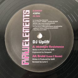 DJ Uplift - Midnight Resistance / Brutal (Luna C Remix) (12")