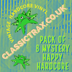 Pack of 8 x Mystery Happy Hardcore Records on vinyl
