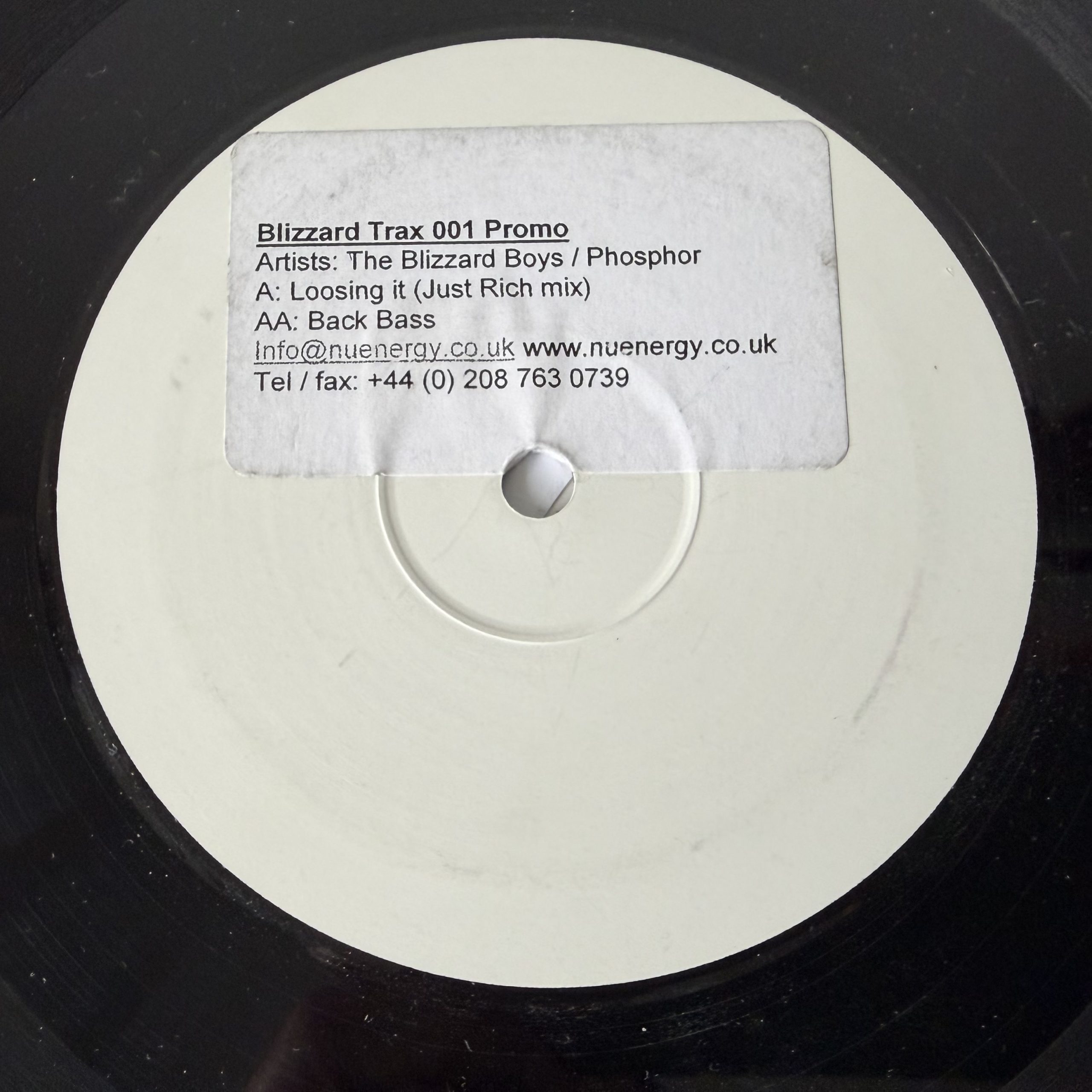 The Blizzard Boys / Phosphor - Losing It / Back Bass (12", Promo, W/Lbl, Sti)