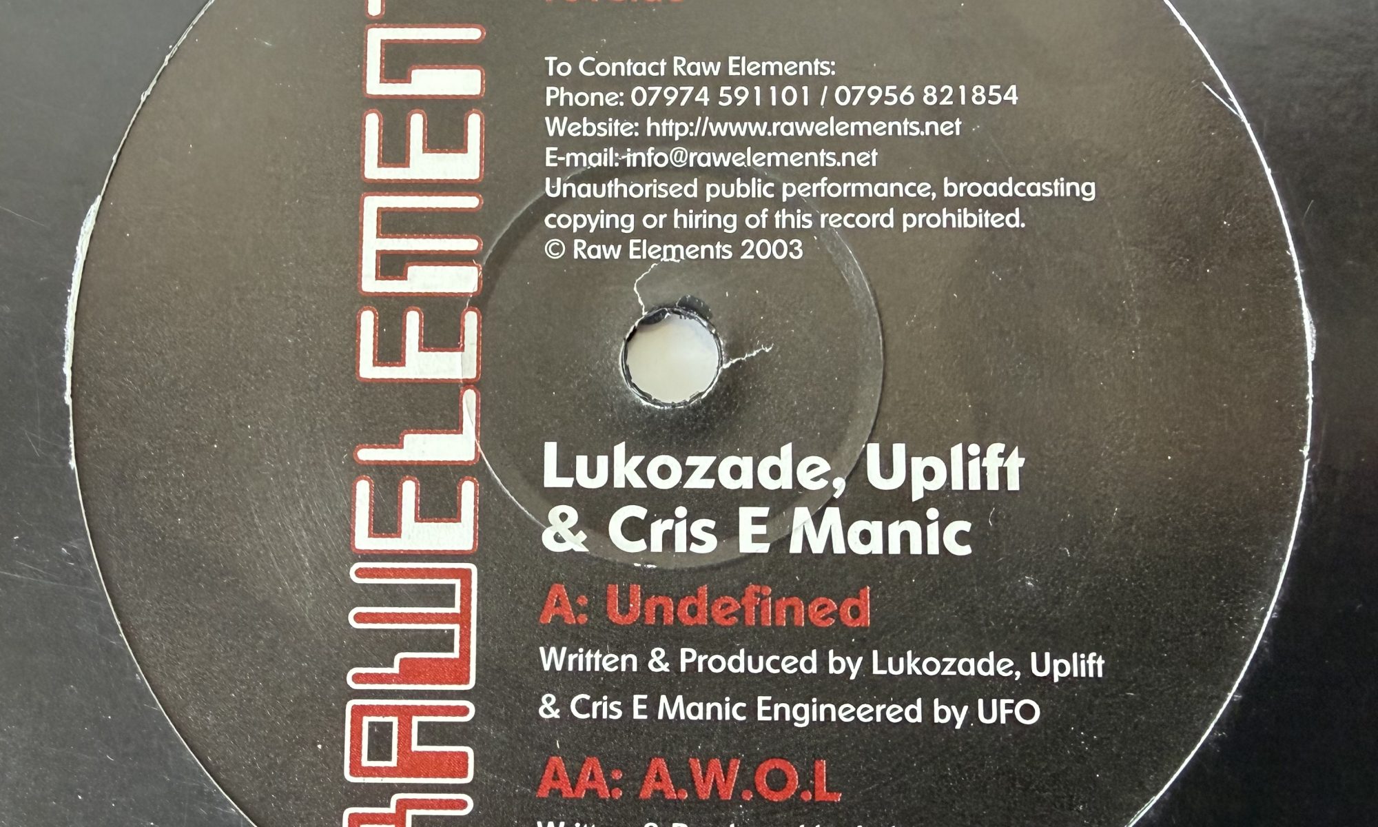 Lukozade, Uplift & Cris E Manic – Undefined / A.W.O.L. (12″)