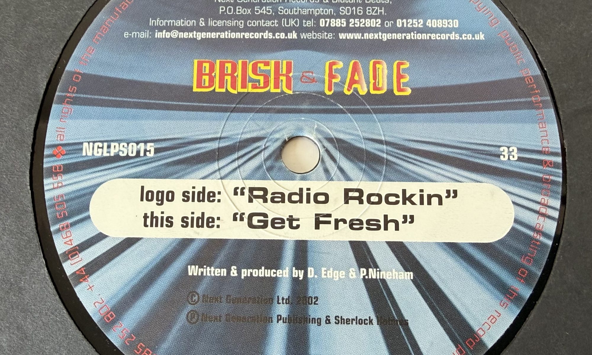 Brisk & Fade – Radio Rockin / Get Fresh (12″, Ltd, Smplr)