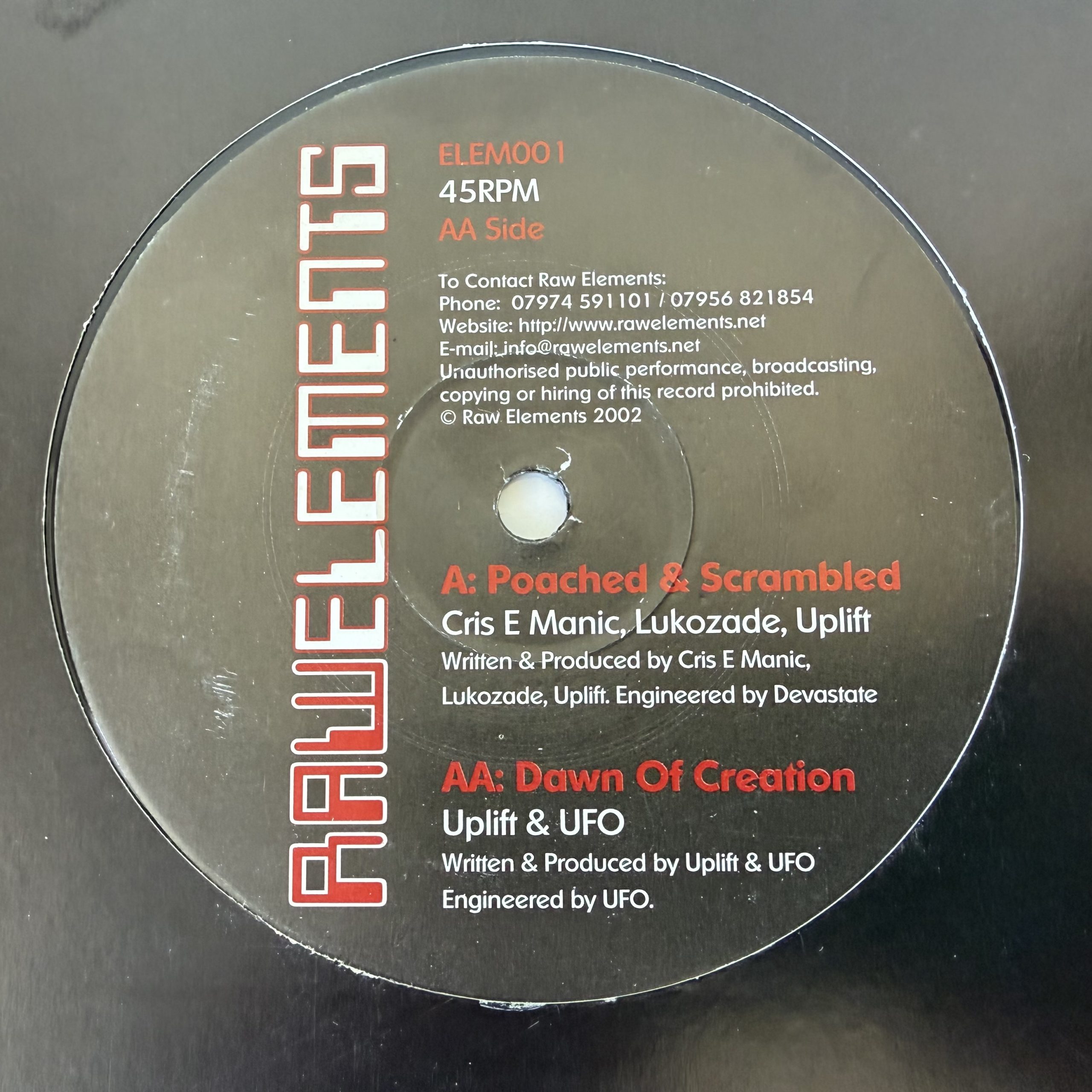 Cris E. Manic + Lukozade & Uplift / Uplift & UFO – Poached & Scrambled / Dawn Of Creation (12″)