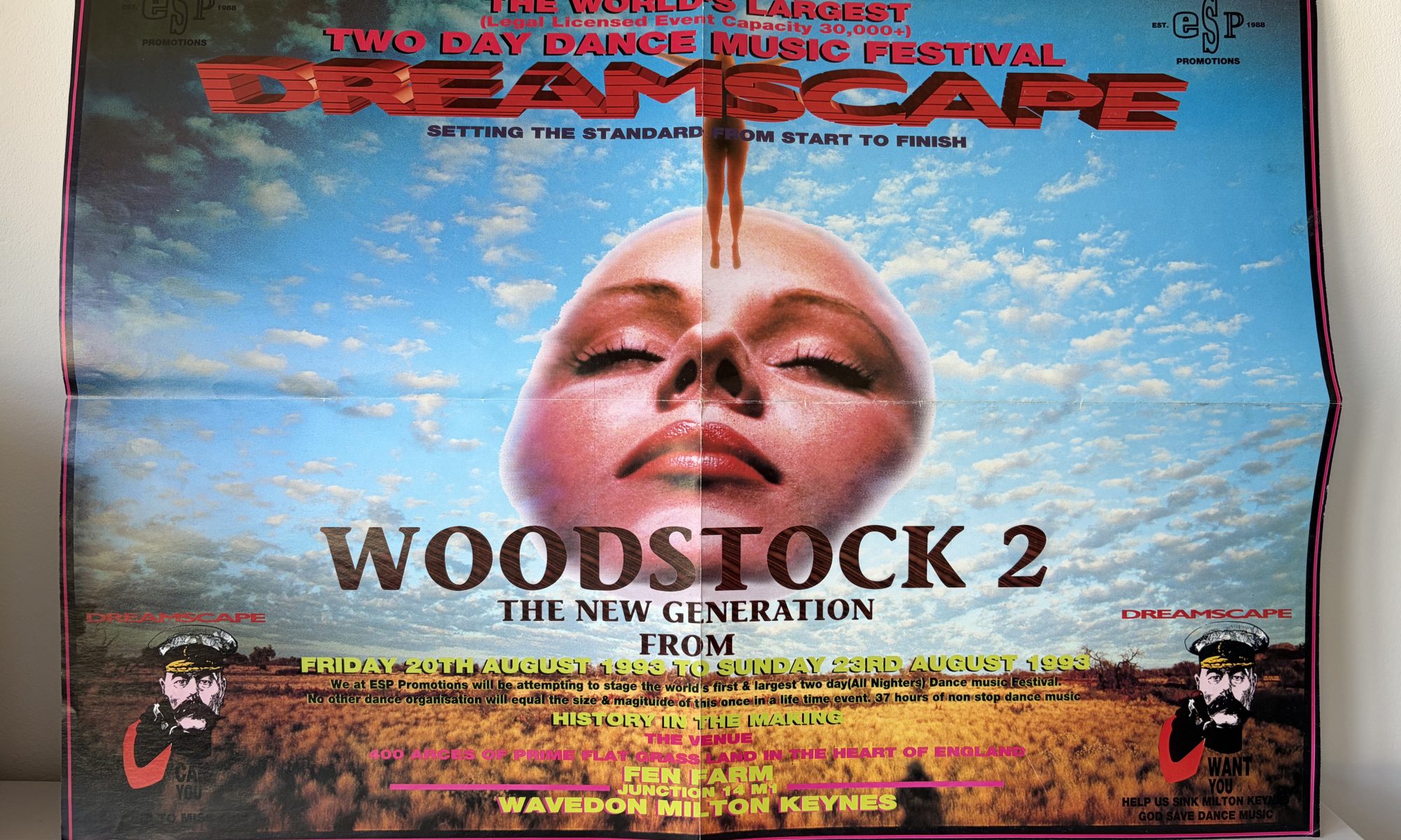 Dreamscape – Woodstock 2 – 20 August 1993 – Fen Farm – Rave Flyer