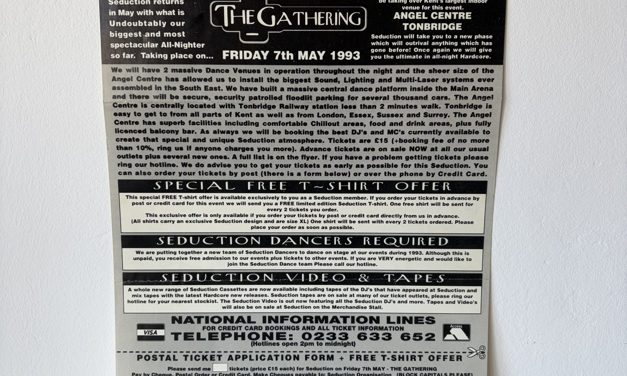 Seduction Newsletter – 1993 – Music Memorabilia Flyer