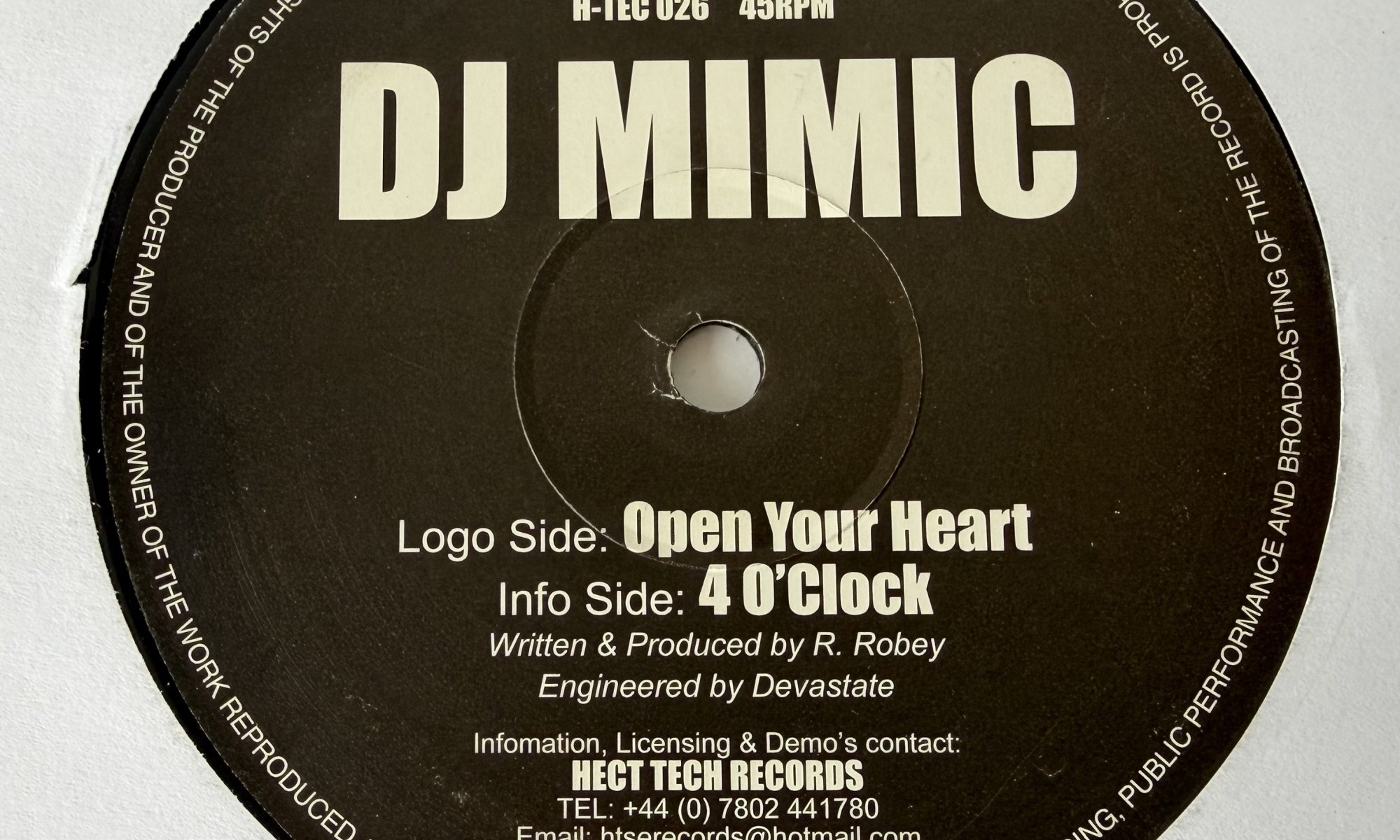 DJ Mimic - Open Your Heart / 4 O'Clock (12")